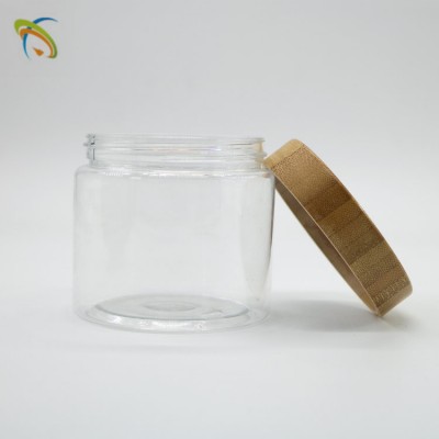 Cheap Empty Transparent Glass Face Cream Jar With Bamboo Cap